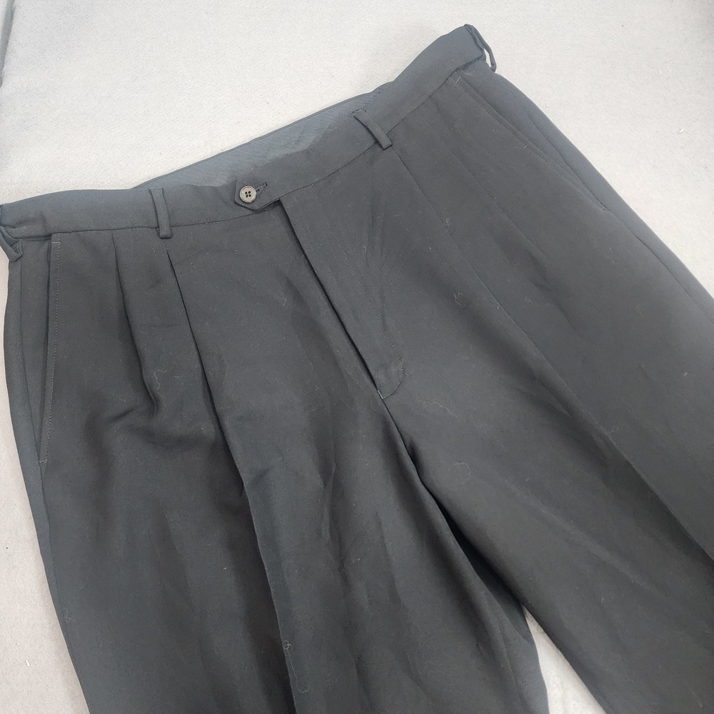 TravelSmith Dress Pants Black Pleated Wrinkle Resistant Mens 38 Reg